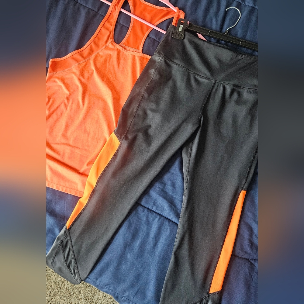 Black and Orange Activewear Set